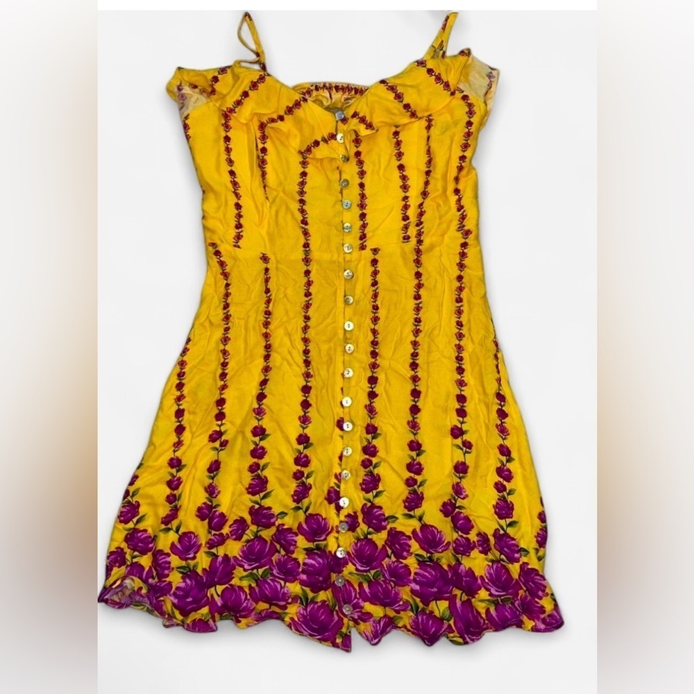 Floral Yellow and Purple Dress